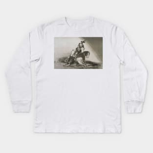 Charles Quint Lancant Un Taureau by Francisco Goya Kids Long Sleeve T-Shirt